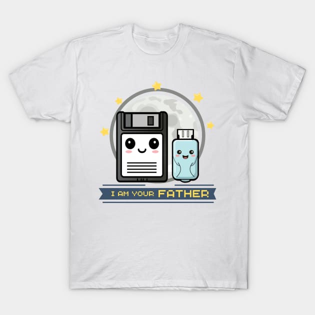 Retro Floppy Disk And USB Stick T-Shirt by Sublime Art